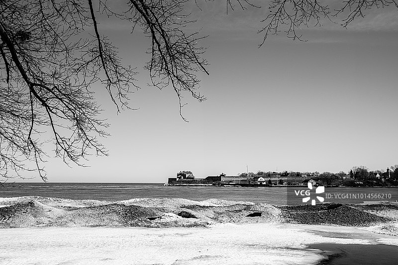 安大略湖和尼亚加拉古堡图片素材