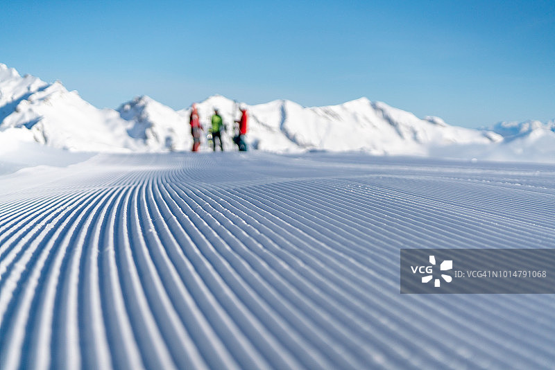 奥地利萨尔茨堡加斯泰因Stubnerkogel的滑雪道图片素材
