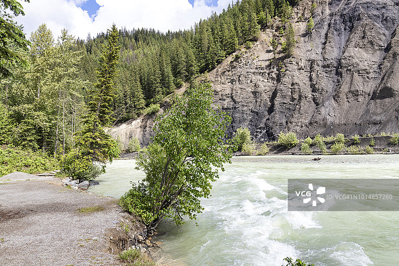 加拿大不列颠哥伦比亚省戈尔登附近的踢马河图片素材