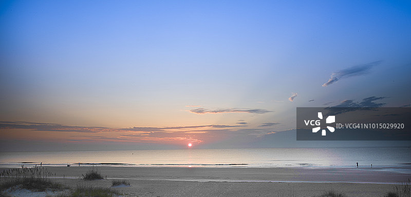 美国佛罗里达州海滩日落图片素材