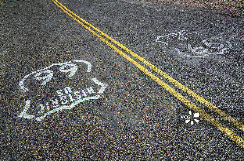 66号公路路标图片素材