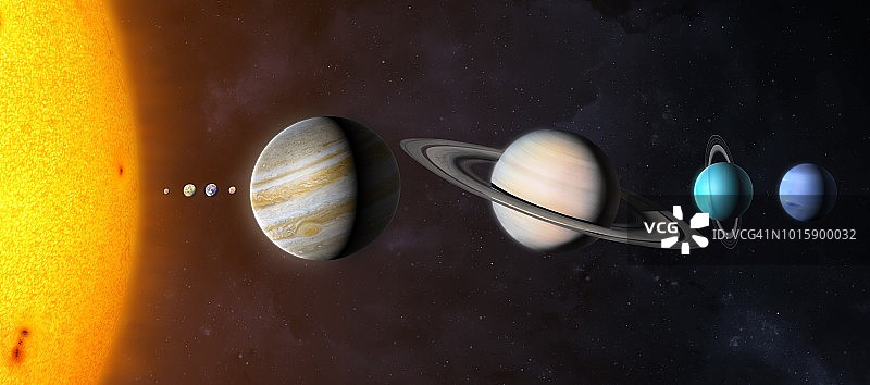 太阳系行星插图图片素材