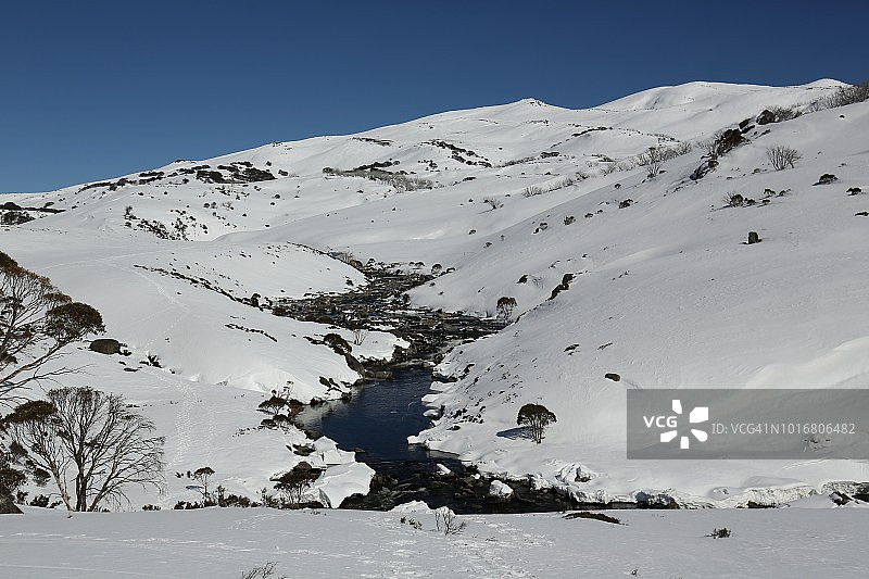 冬季科希丘什科山国家公园和雪河图片素材
