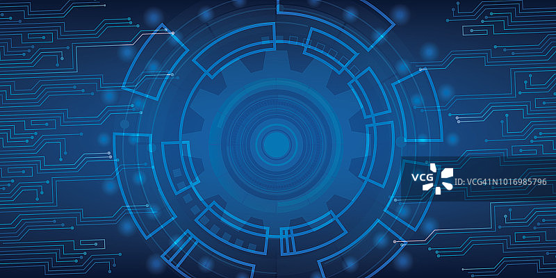 虚拟圆形屏幕科技未来图案HUD UI概念背景 - 插画图片素材