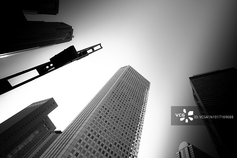 东京城市黑白城市景观图片素材