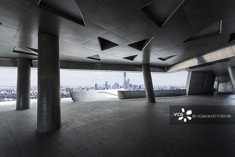 北京空旷的停车场图片素材