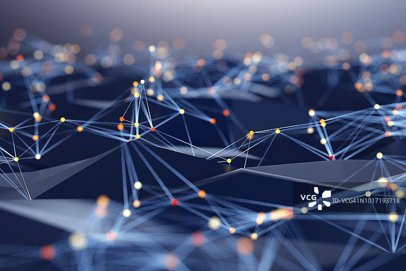 球体和线框景观抽象背景图片素材