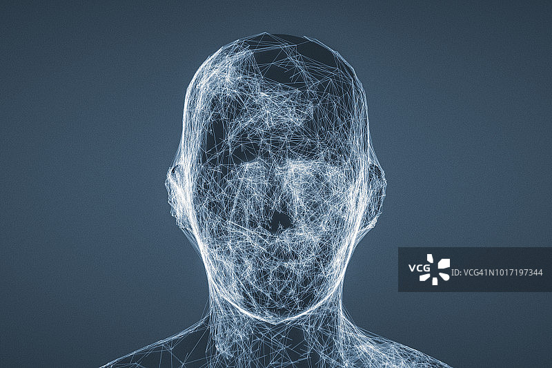 未来主义发光AI头部图片素材