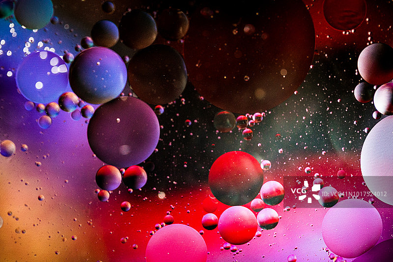 宏观油和水多色抽象背景图片素材