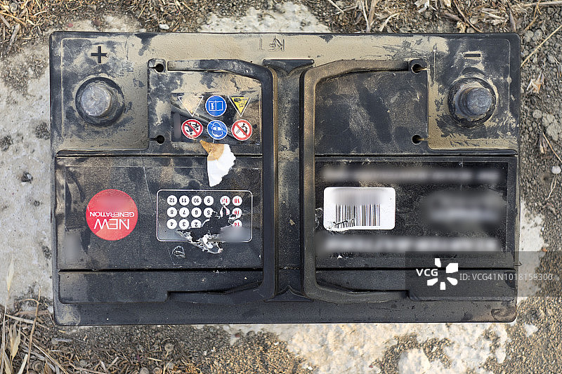 欧洲，希腊，2018：12伏汽车电池的视图图片素材