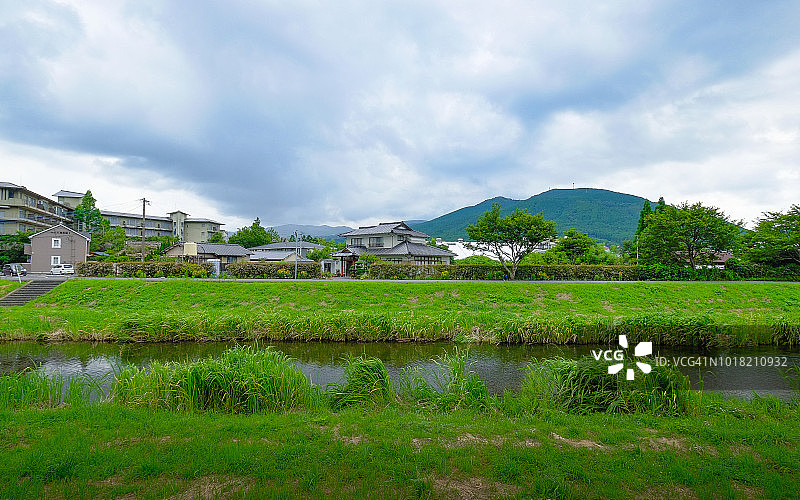 日本大分县汤布院镇的乡村景观图片素材