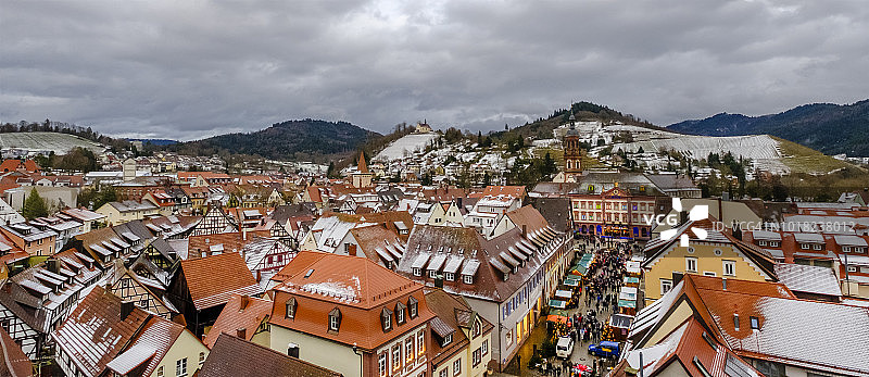 圣诞节期间的根根巴赫（德国巴登-符腾堡州）图片素材