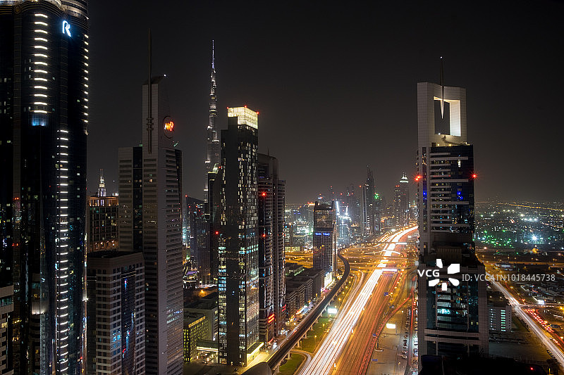 迪拜夜景图片素材