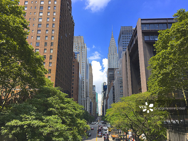纽约市东42街及其地标建筑图片素材