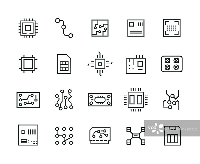 抽象电子产品图标集图片素材