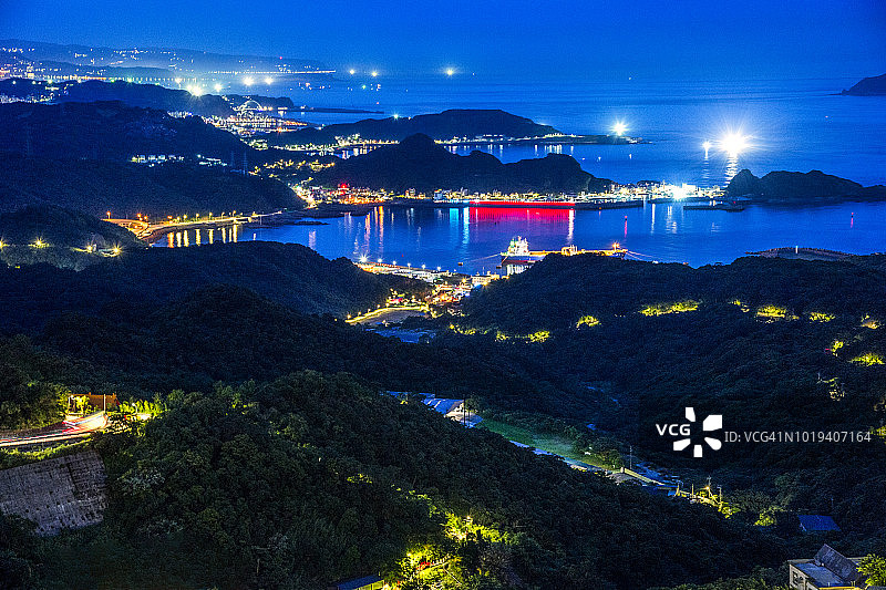 九份的夜景街道图片素材