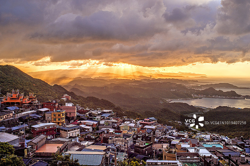 九份的夜景街道图片素材