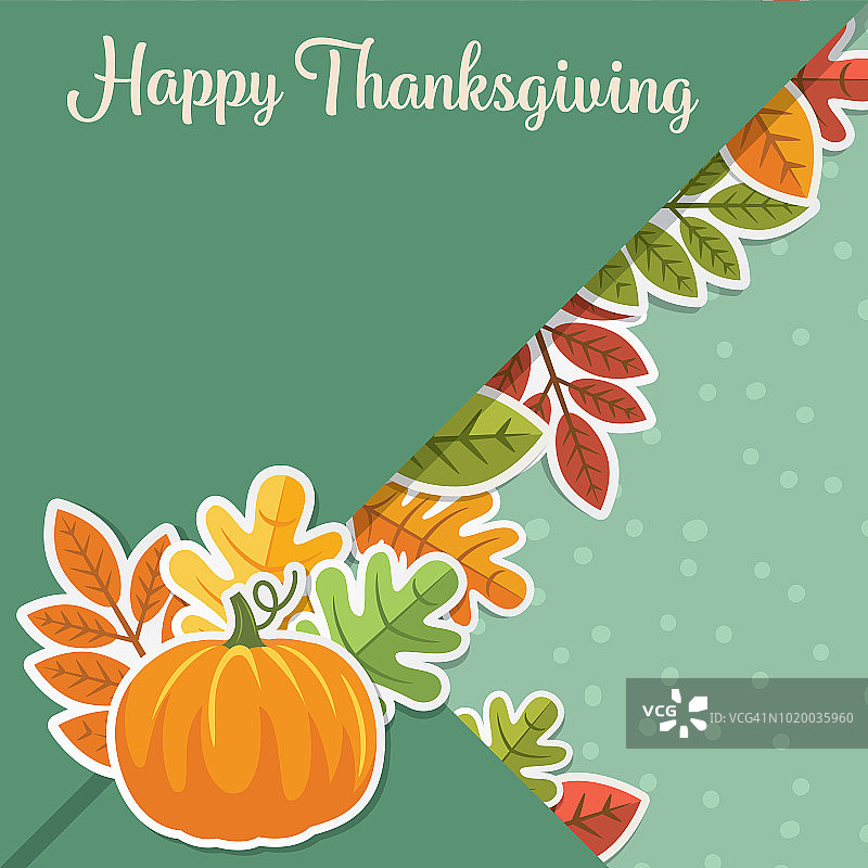 扁平风格的可爱秋季背景图片素材