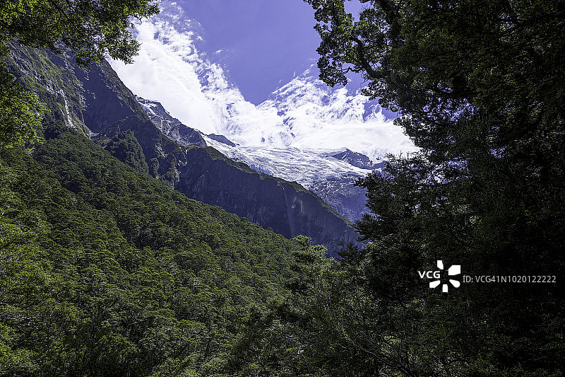 瓦纳卡，新西兰南岛罗布罗伊冰川徒步全景图片素材