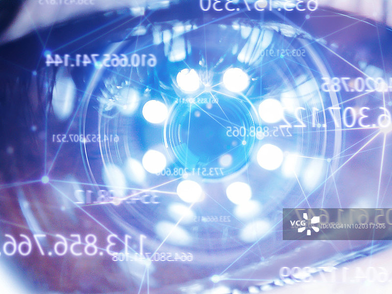 眼睛上的人工智能数据图片素材