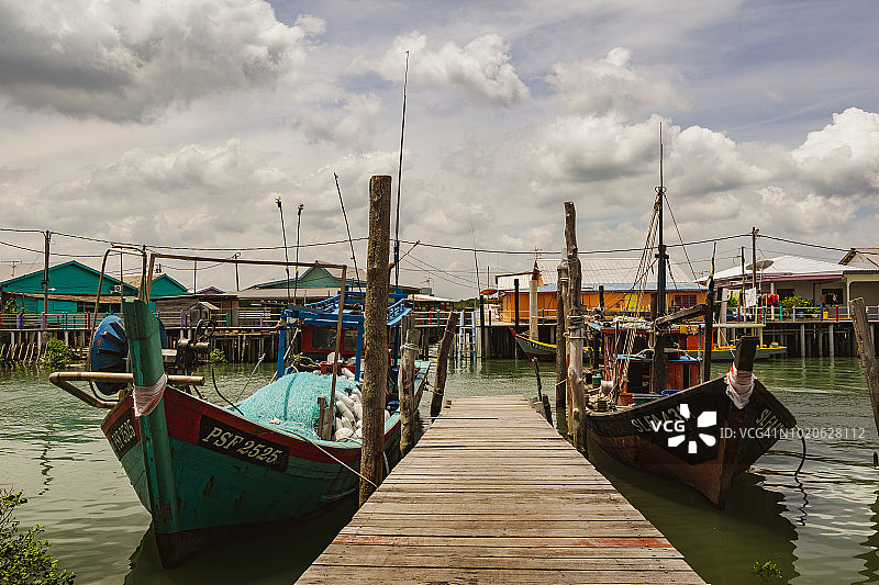 吉胆岛（螃蟹岛）海上高跷渔村景色图片素材