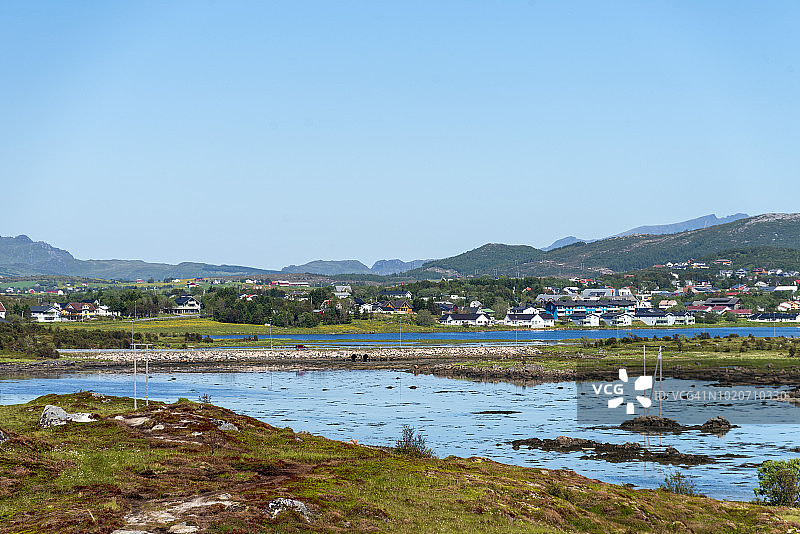 挪威格拉夫达尔的罗弗敦群岛入口（2018年7月4日）图片素材