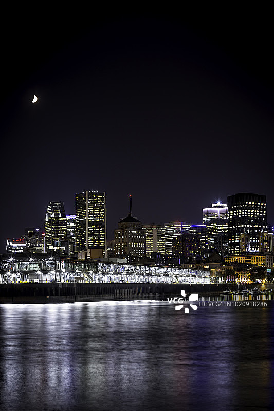 夏夜蒙特利尔城市风光图片素材
