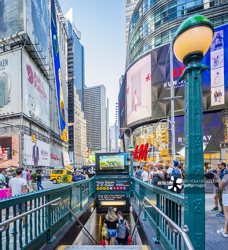 曼哈顿中城，时代广场42街地铁站图片素材