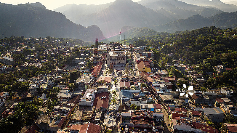 西利特拉镇的航拍景观图片素材