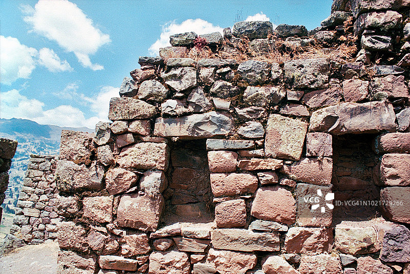带有壁龛的印加石墙图片素材