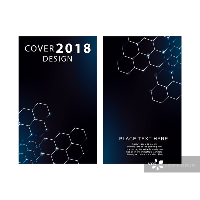 未来主义六边形背景封面或海报设计矢量插画图片素材