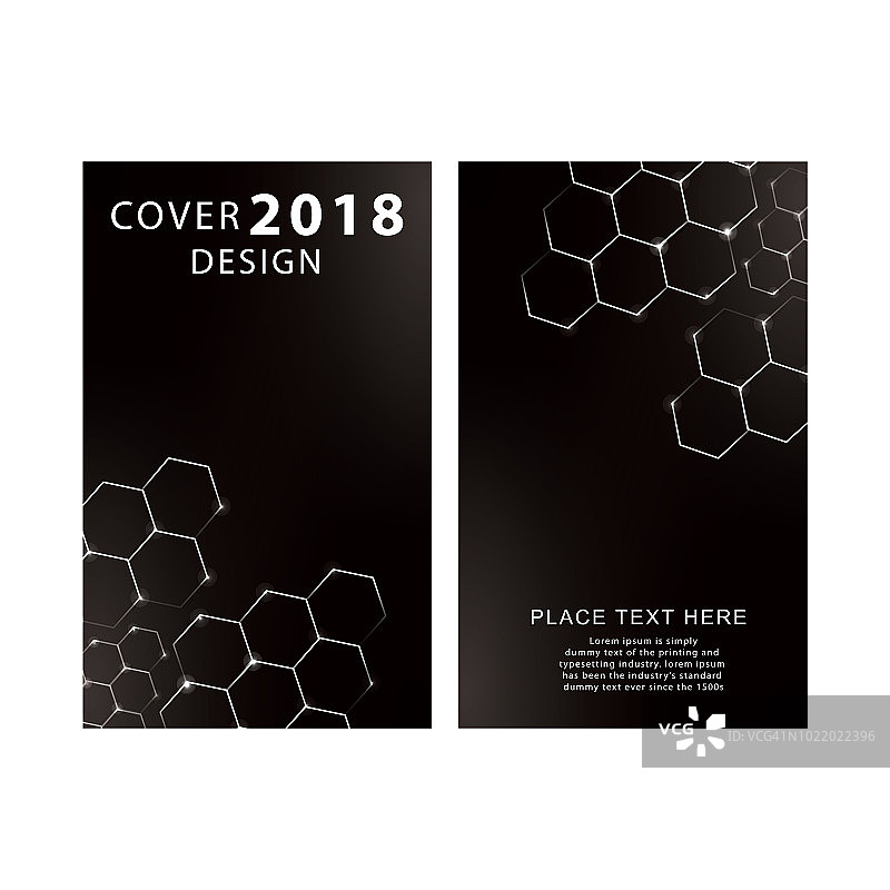 未来主义六边形背景封面或海报设计矢量插画图片素材