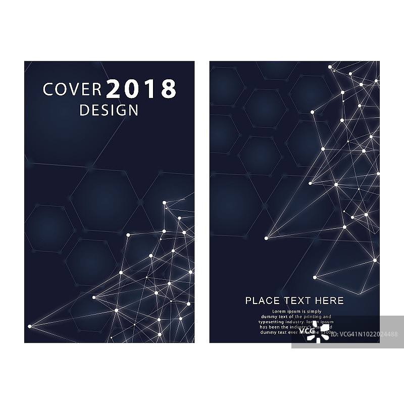 分子结构背景宣传册封面矢量模板图片素材