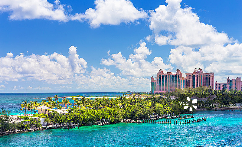 巴哈马热带海滩风光，拿骚加勒比图片素材