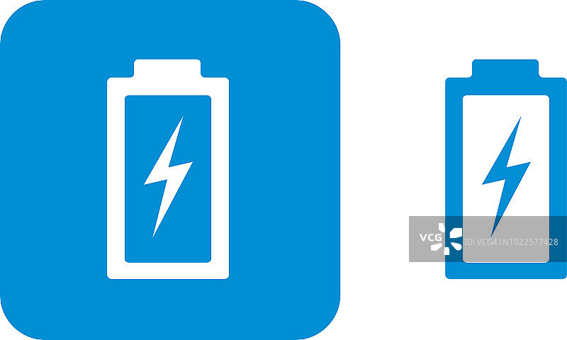 蓝色电池充电图标图片素材