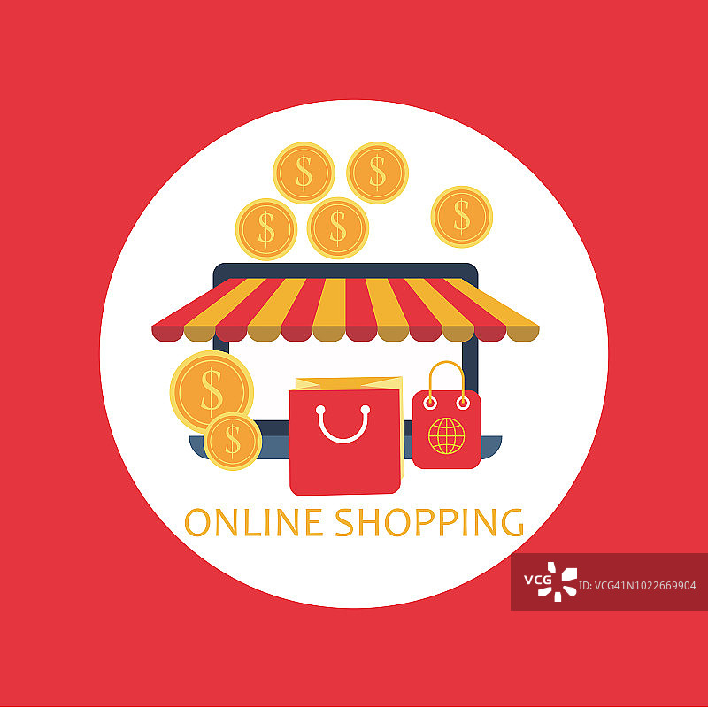 网上购物插图图片素材