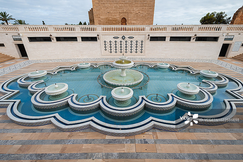 哈桑塔喷泉，拉巴特，摩洛哥图片素材