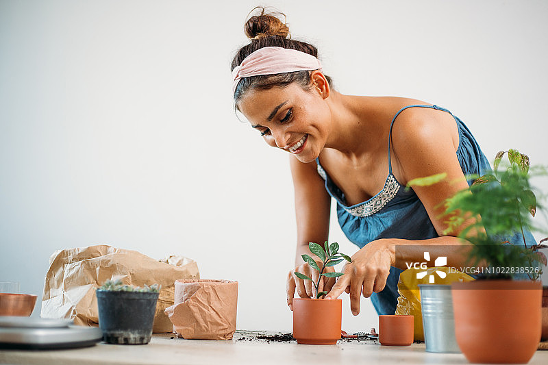 女人种花图片素材