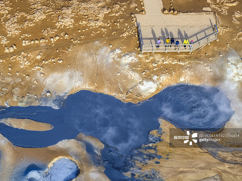 冰岛北部地热区航拍图片素材