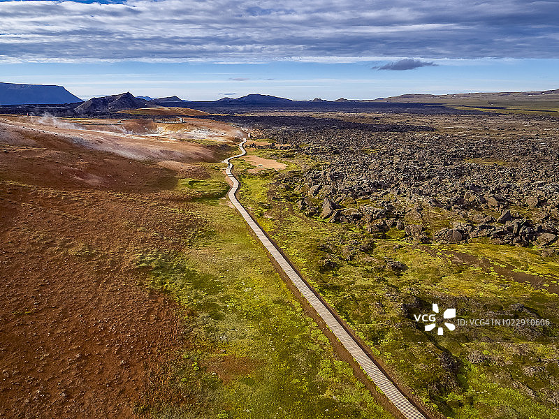 冰岛北部温泉熔岩地图片素材