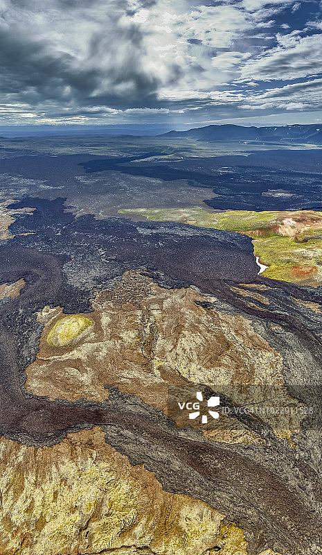 冰岛Leirhnukur温泉区的Krafla熔岩区图片素材