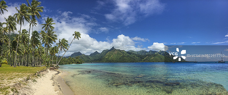 塔阿希阿马努海滩全景图片素材