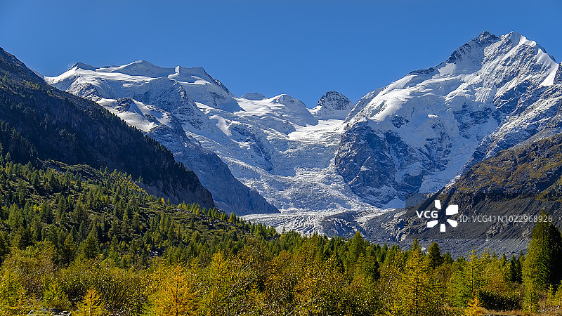 莫尔特拉奇冰川，伯尔尼纳山脉（瑞士格劳宾登州）图片素材