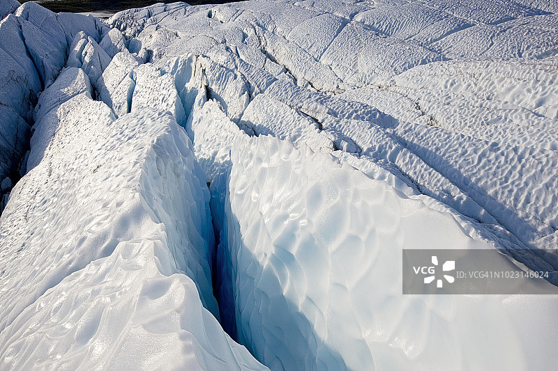 美国阿拉斯加马塔努斯卡冰川的冰隙图片素材