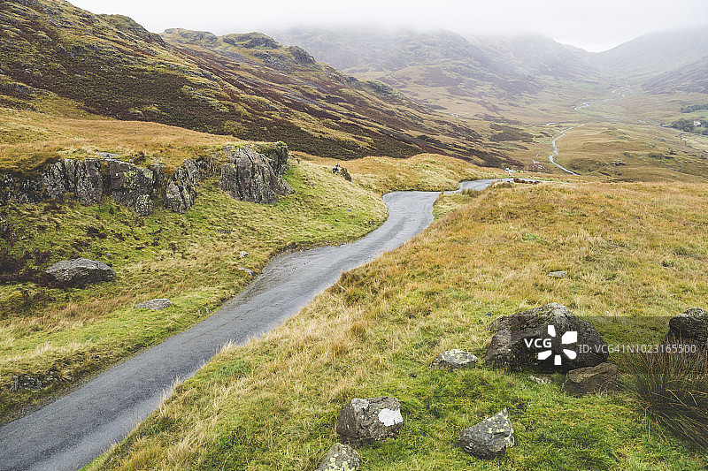 英国英格兰坎布里亚郡湖区哈德诺特山口图片素材