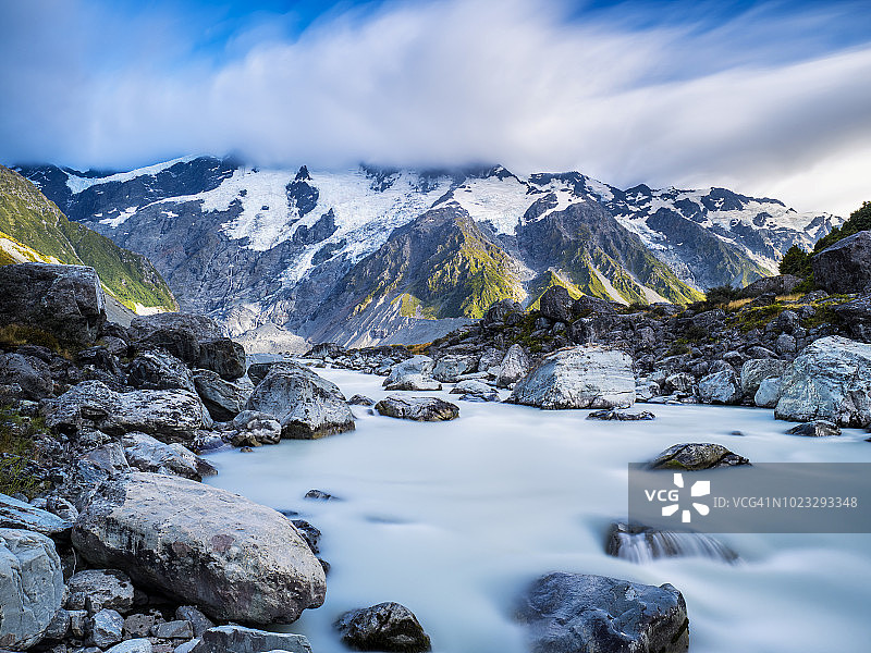 新西兰南岛库克山国家公园胡克谷风光图片素材