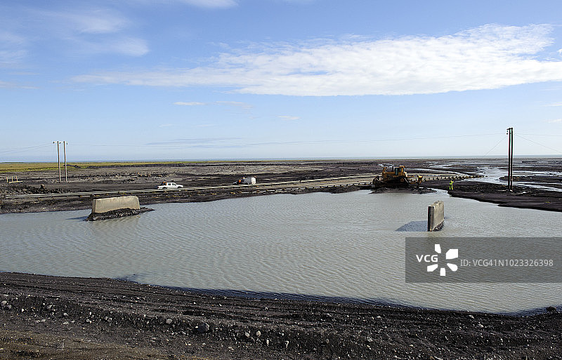 冰岛南部维克镇的桥梁建设图片素材