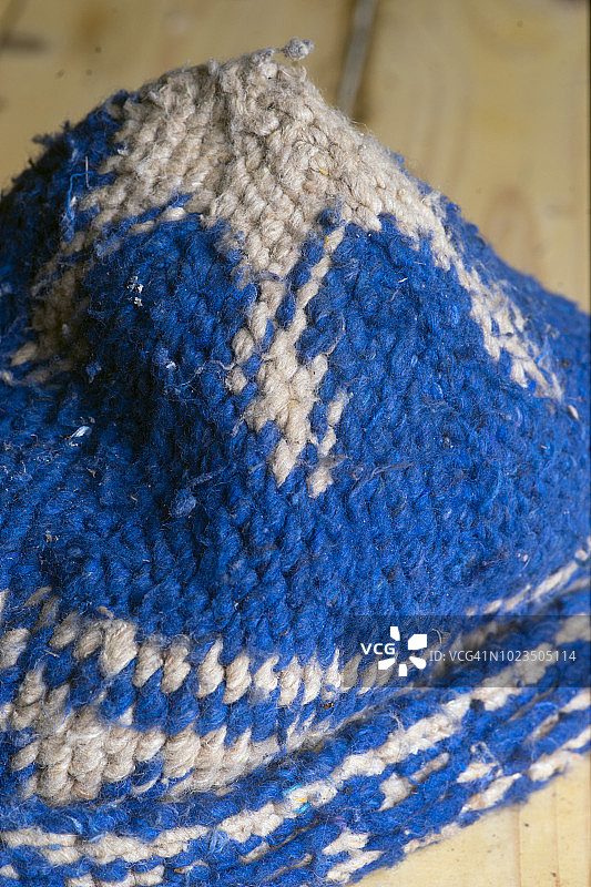 非洲摩洛哥手工针织帽子特写图片素材