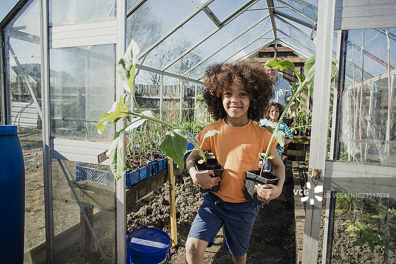 我喜欢帮助爷爷打理菜园图片素材