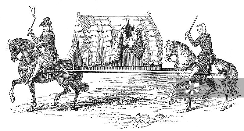 乘坐马车出行的国王图片素材